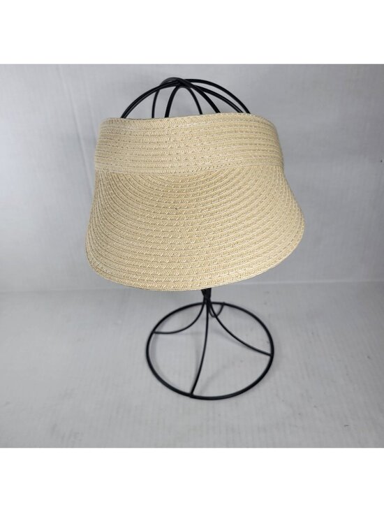 J.Crew Accessories - J.Crew Packable Straw Visor Hook & Eye Closure Summer Resort Tennis Golf Hat OS
